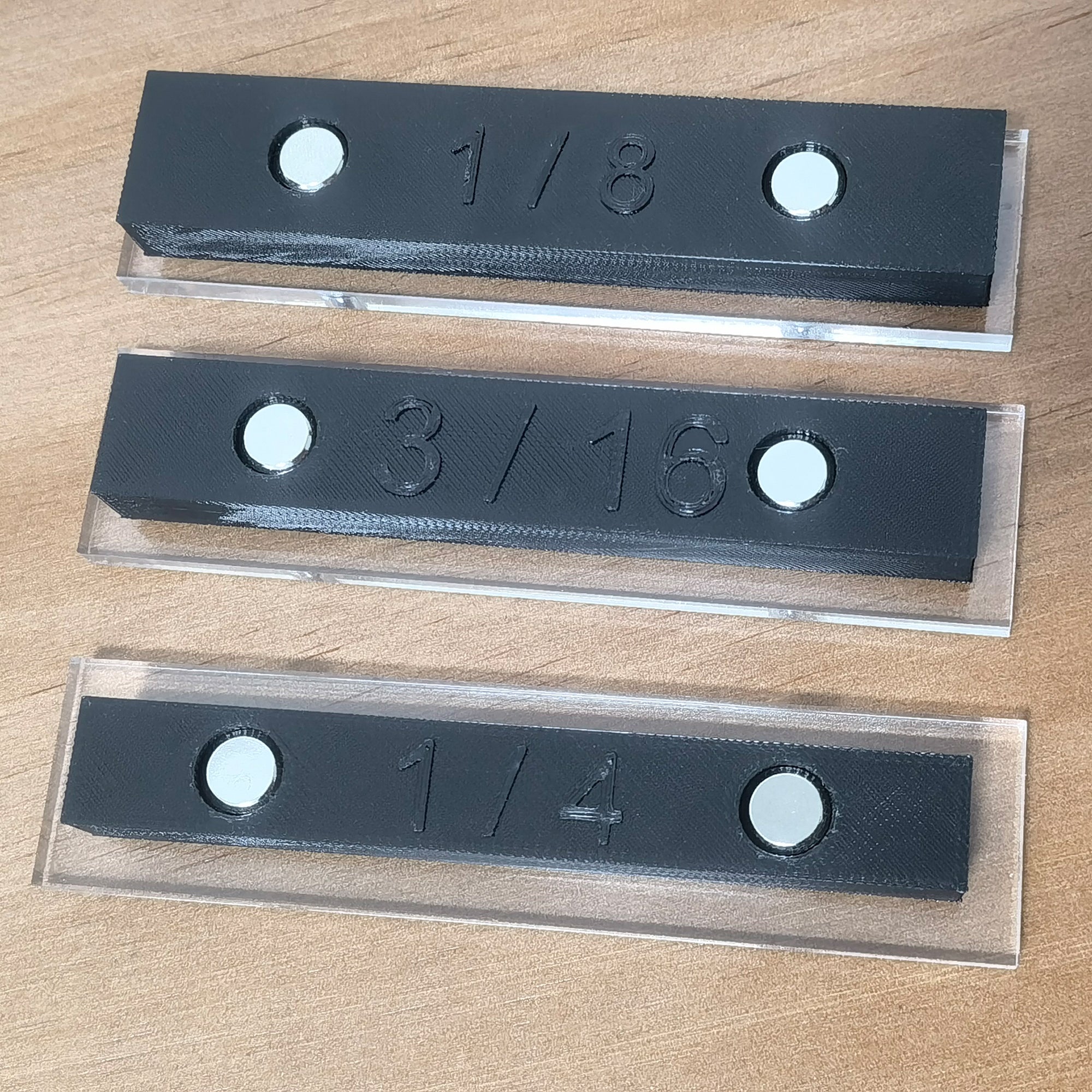 Trim Reveal Tool – 3-Pack (1/4", 1/8", 3/16") | Transparent Jamb Marking Gauge for Finish Carpentry & Woodworking