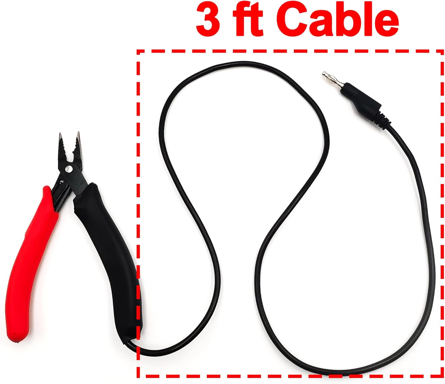 Grounded Pliers for Permanent Jewelry – Precision Fine Chain Welding Tool with 3ft Cable & Banana Connector