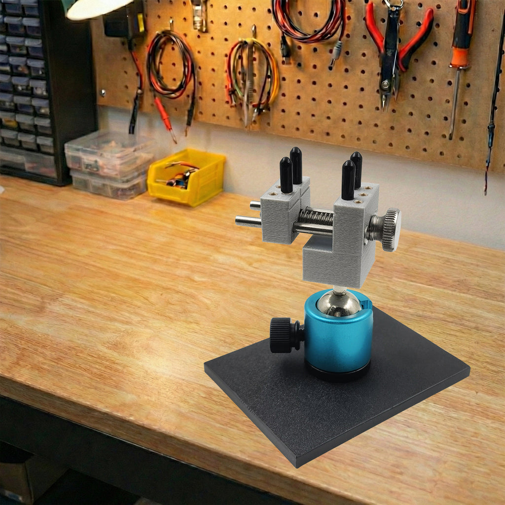 Mini Tabletop Vise with 360° Rotating Spherical Base | 4-Column Universal Bench Clamp for Irregular Shapes | Precision Tool for Gunpla, Jewelry Making & Model Building