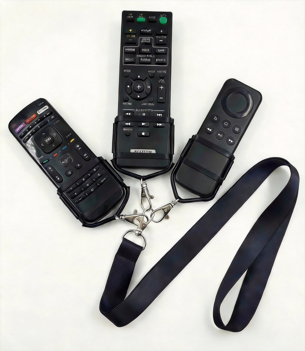 Universal Remote Control Holder with Lanyard – 3-Pack Stretchy Silicone Sleeve | Fits TV, Roku, Apple TV & More | For Bed, Recliner, Hospital & Senior Care