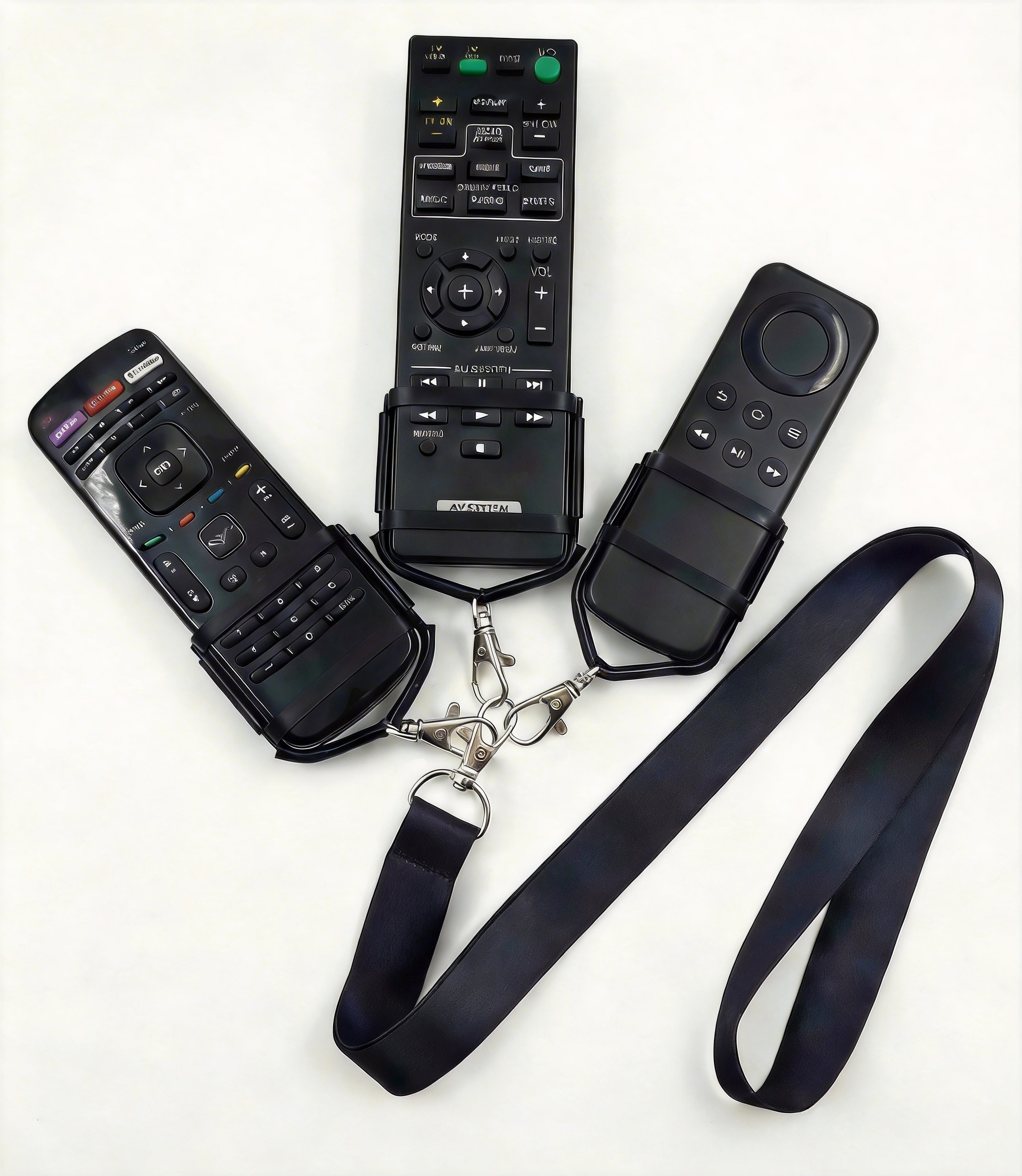 Universal Remote Control Holder with Lanyard – 3-Pack Stretchy Silicone Sleeve | Fits TV, Roku, Apple TV & More | For Bed, Recliner, Hospital & Senior Care