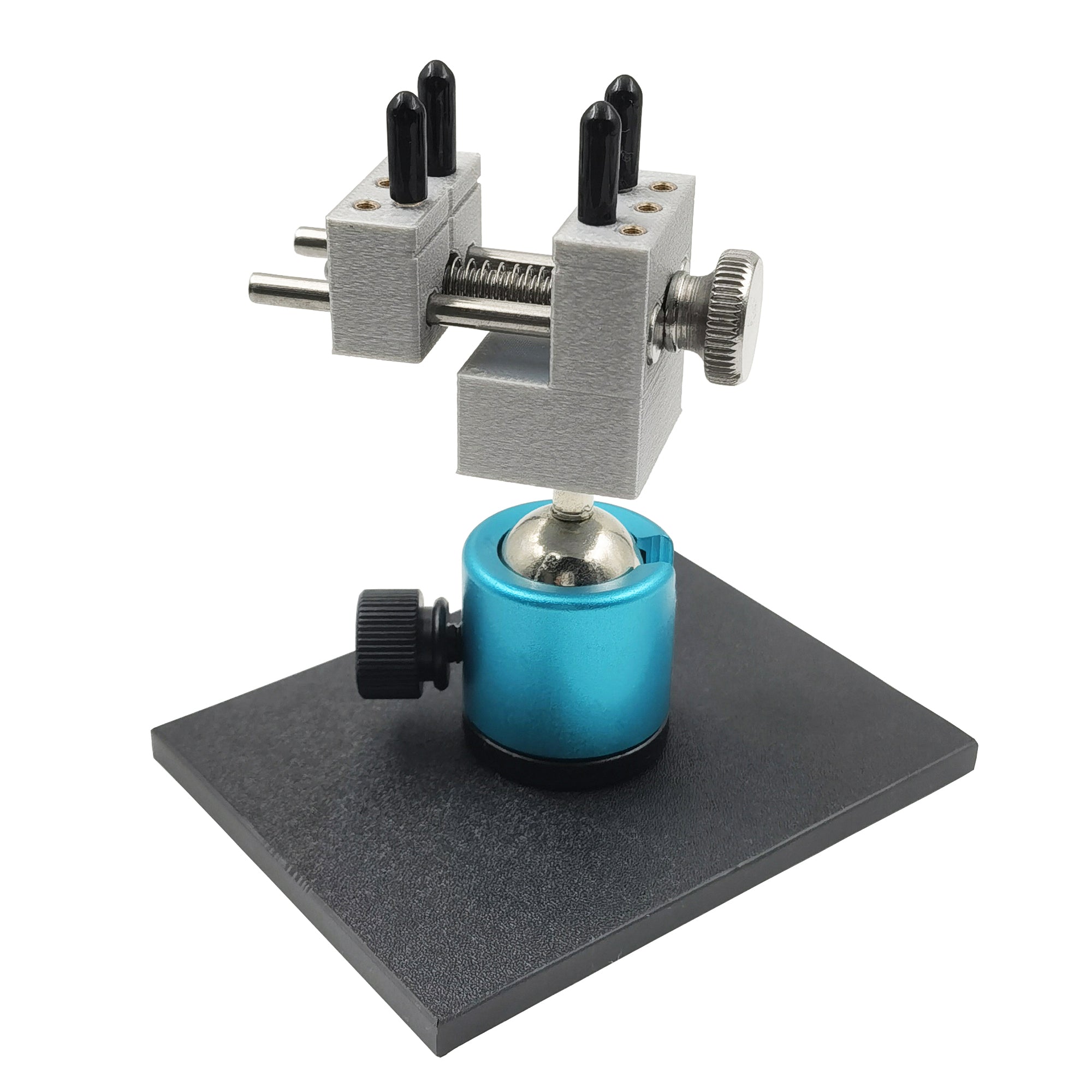Mini Tabletop Vise with 360° Rotating Spherical Base | 4-Column Universal Bench Clamp for Irregular Shapes | Precision Tool for Gunpla, Jewelry Making & Model Building