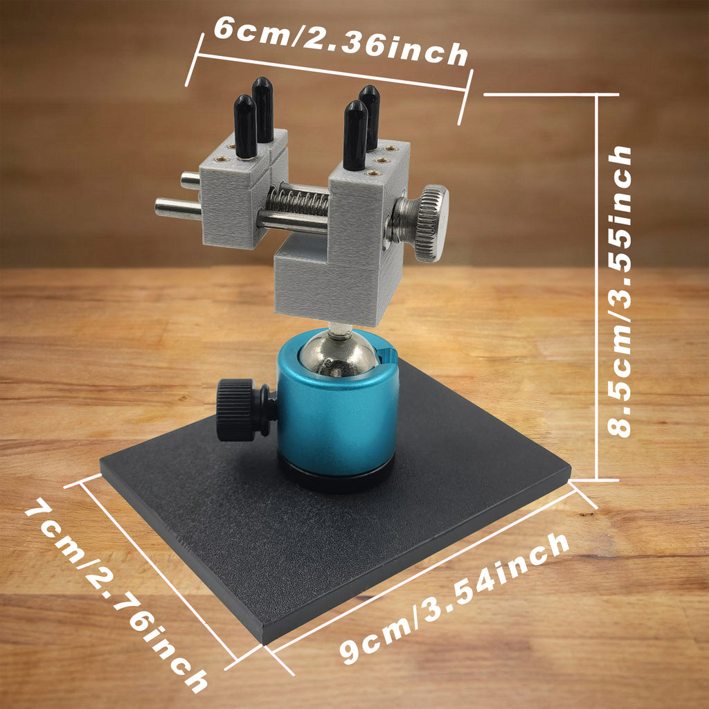 Mini Tabletop Vise with 360° Rotating Spherical Base | 4-Column Universal Bench Clamp for Irregular Shapes | Precision Tool for Gunpla, Jewelry Making & Model Building