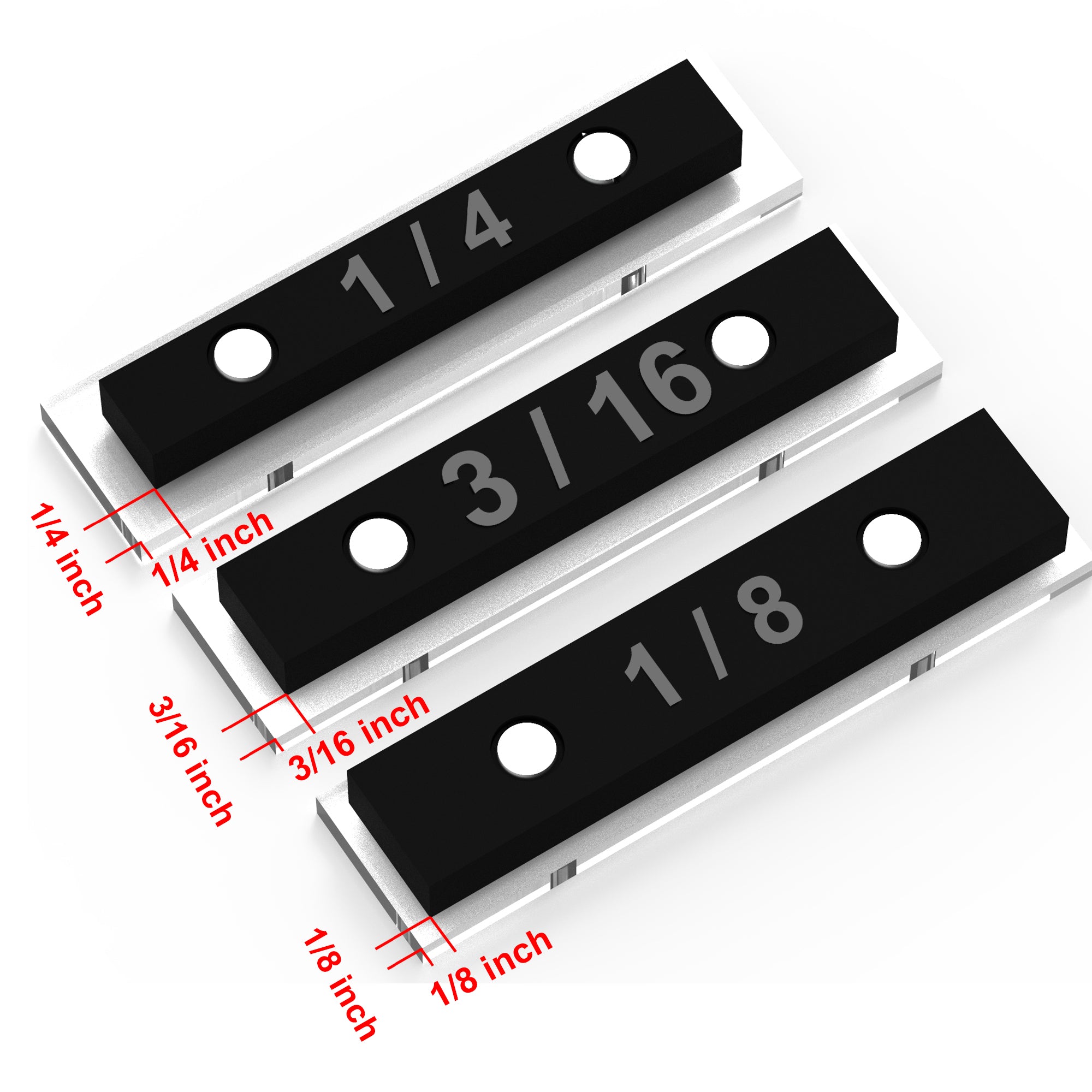 Trim Reveal Tool – 3-Pack (1/4", 1/8", 3/16") | Transparent Jamb Marking Gauge for Finish Carpentry & Woodworking