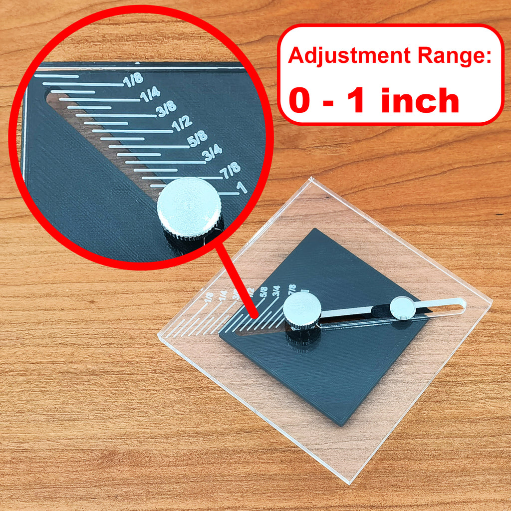 Adjustable Trim Reveal Tool – All-in-One Squaring Jig, Speed Square & Bolt Size Finder | Finish Carpentry Jamb Marking Tool, Black